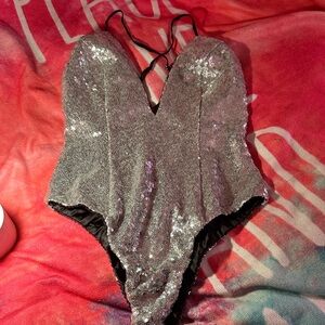 For Love And Lemons Shimmering Silver  One Piece